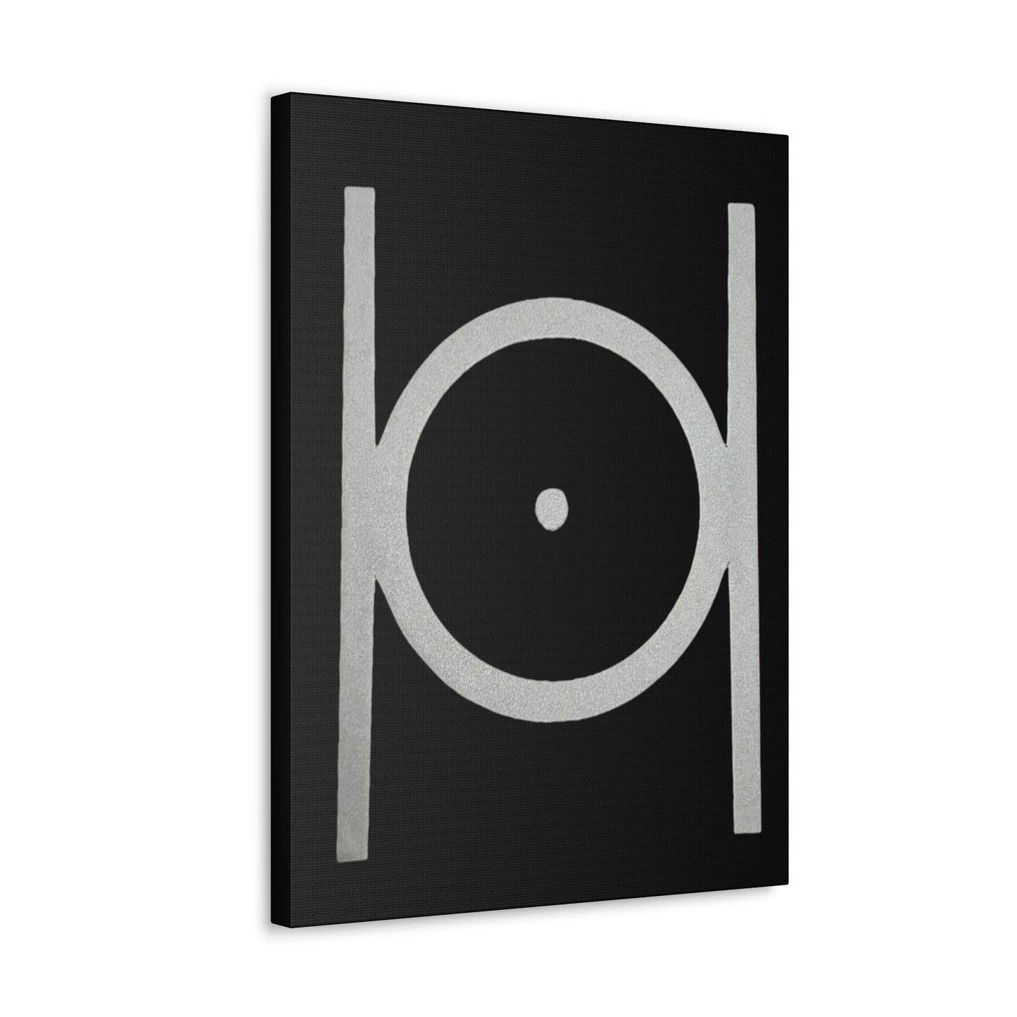 Point in Circle Black Canvas