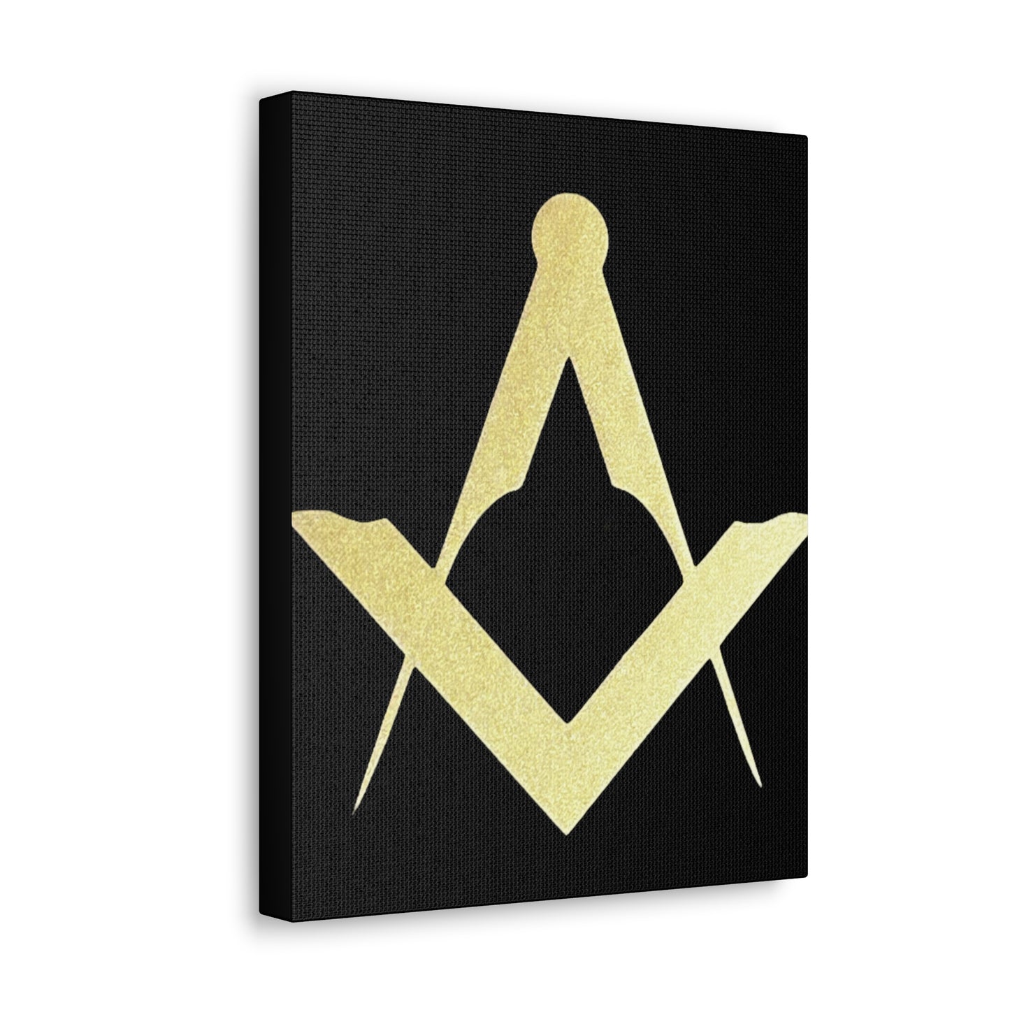 Euro Square and Compasses Black Canvas
