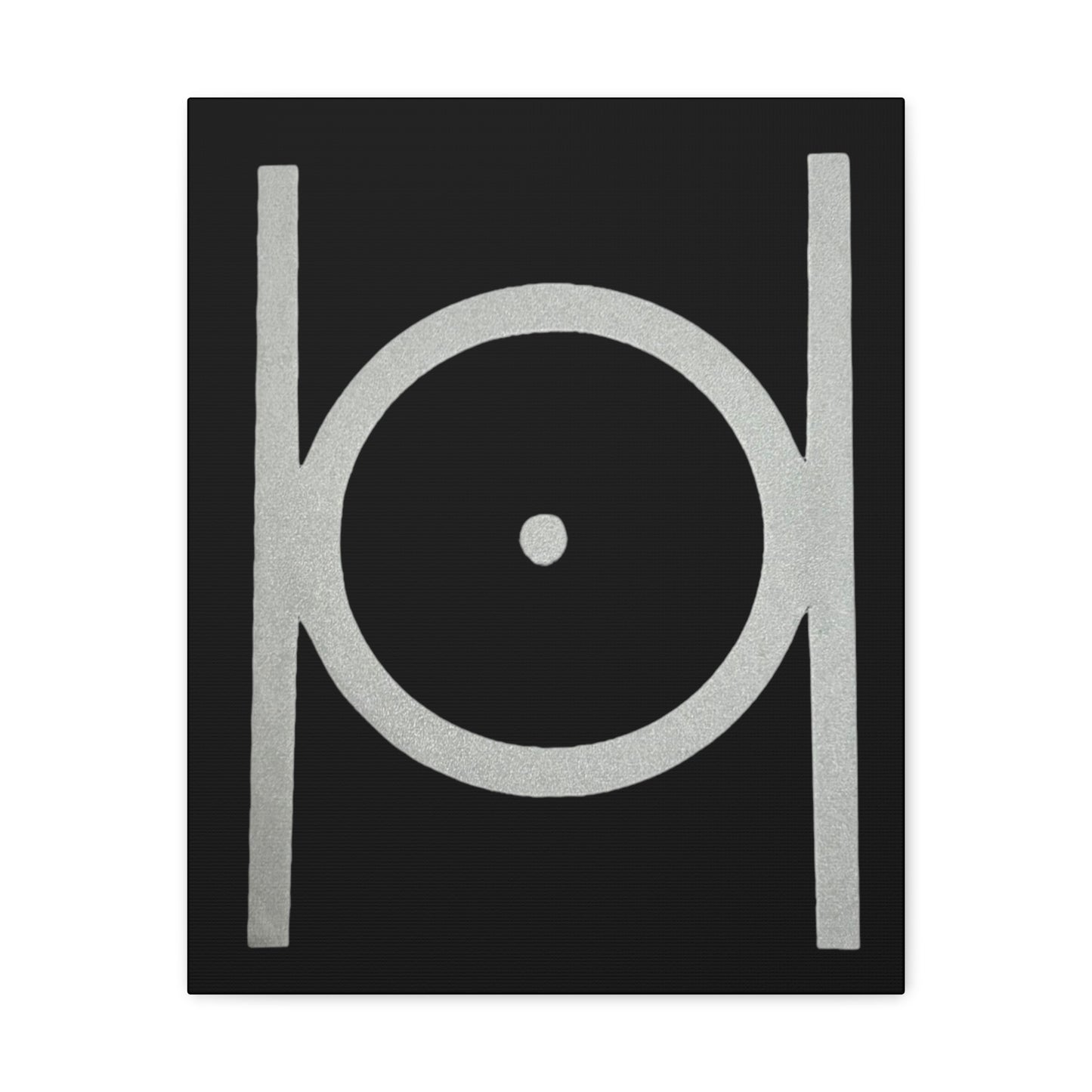Point in Circle Black Canvas