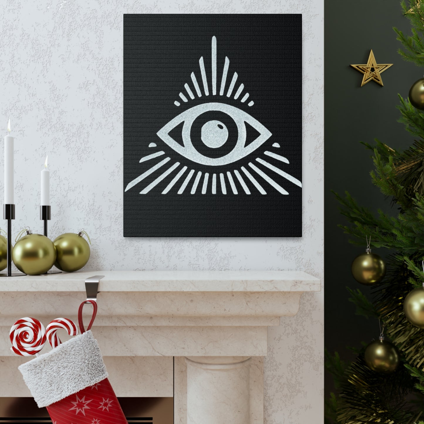All Seeing Eye Black Canvas