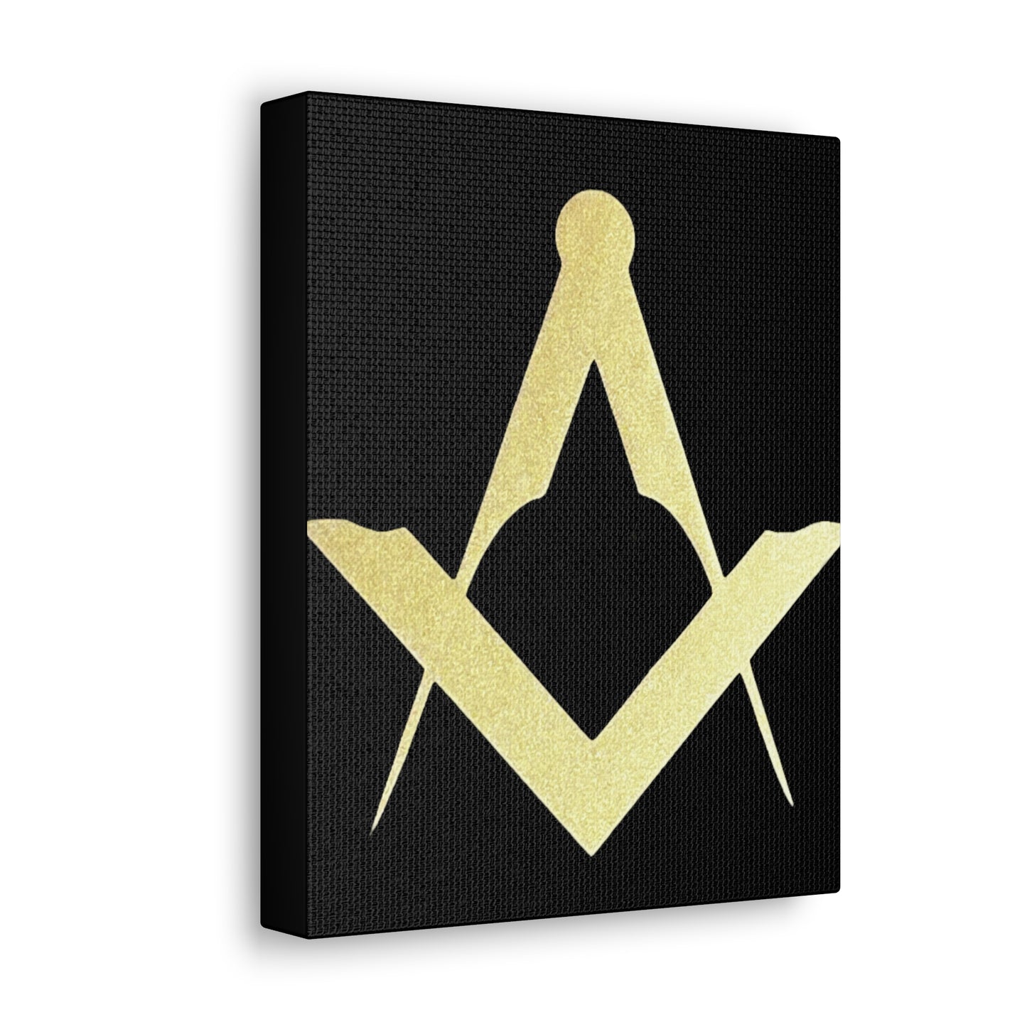 Euro Square and Compasses Black Canvas