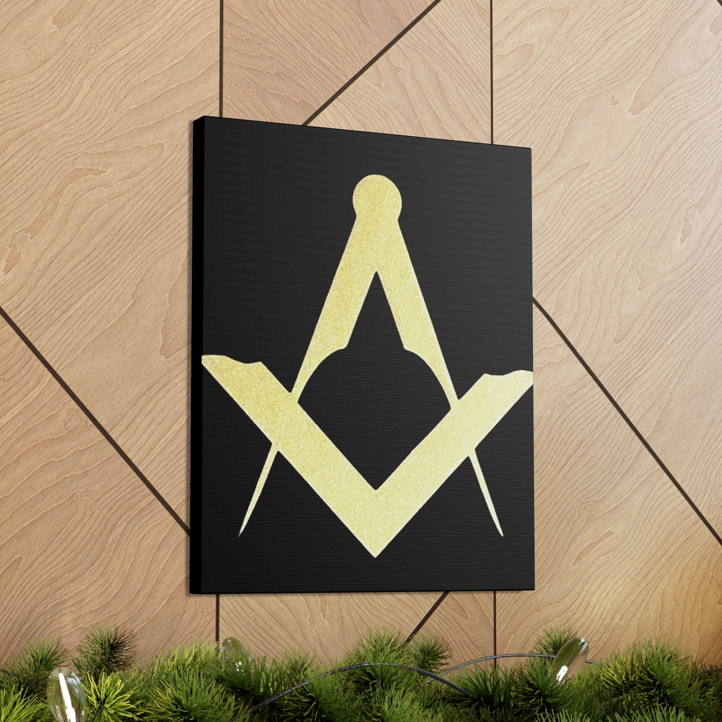 Euro Square and Compasses Black Canvas