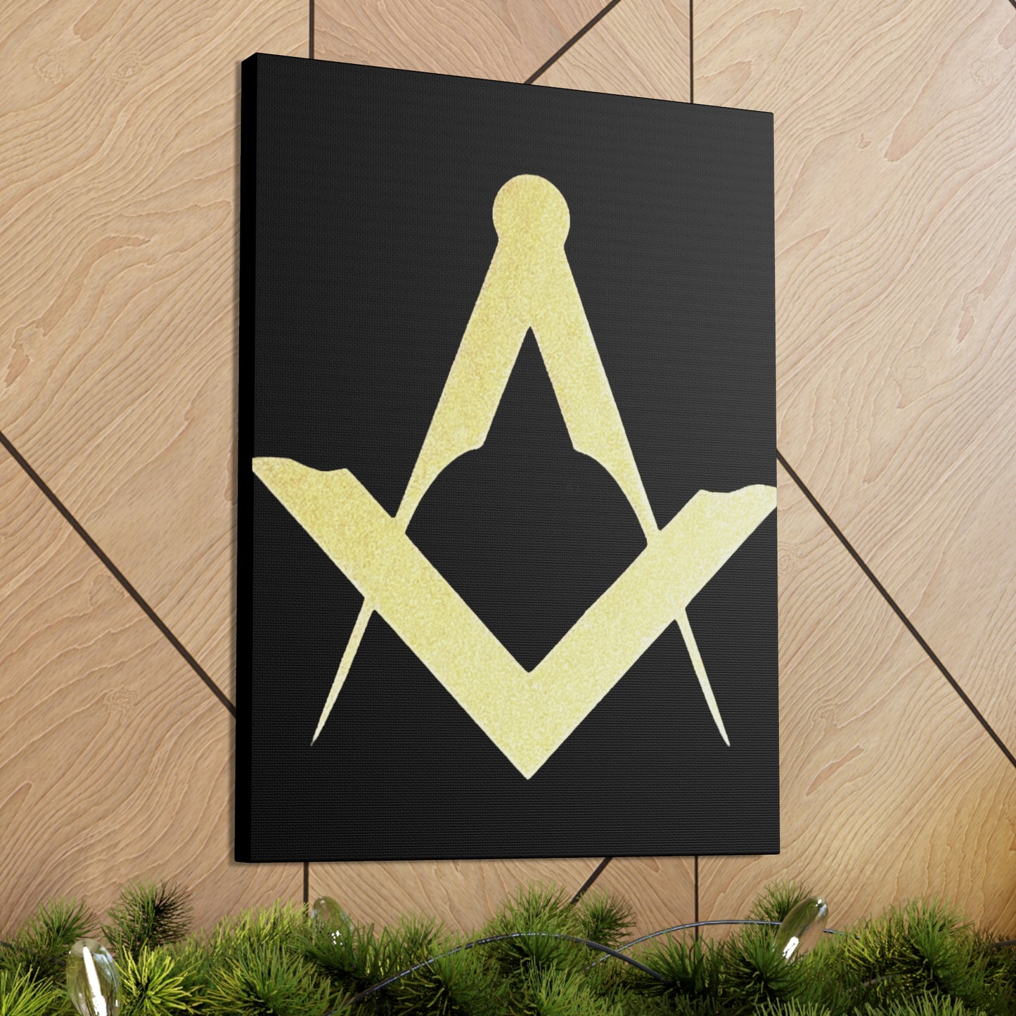 Euro Square and Compasses Black Canvas