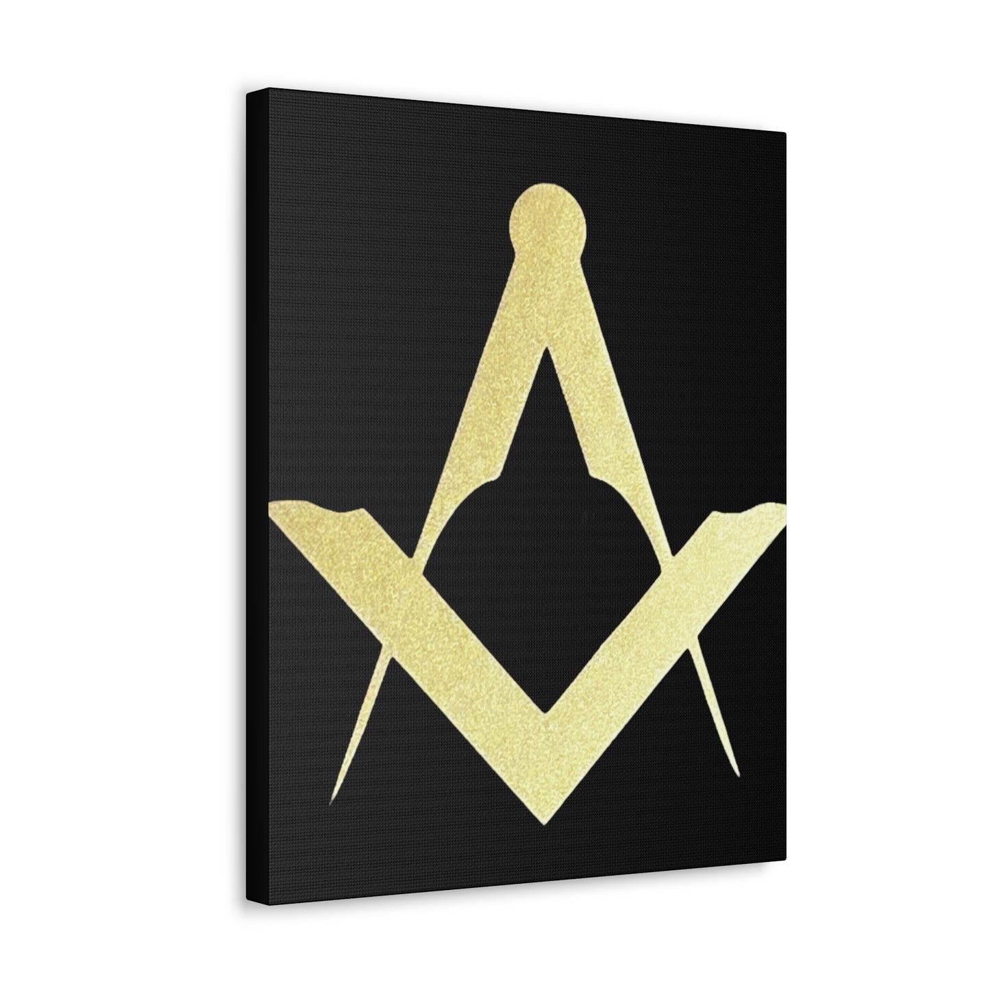 Euro Square and Compasses Black Canvas