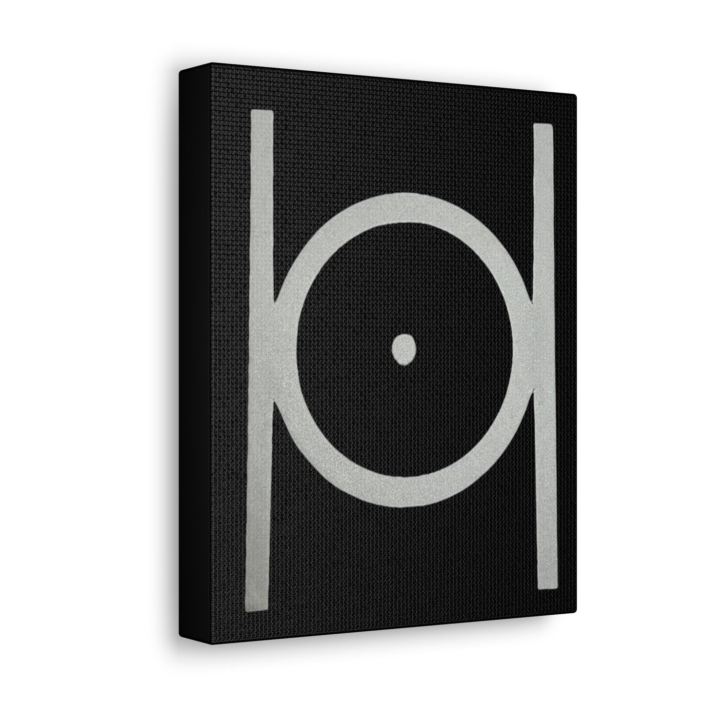 Point in Circle Black Canvas