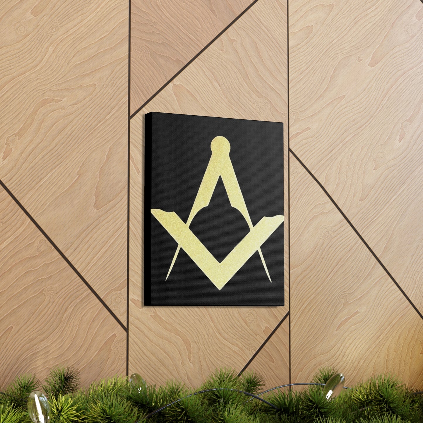 Euro Square and Compasses Black Canvas