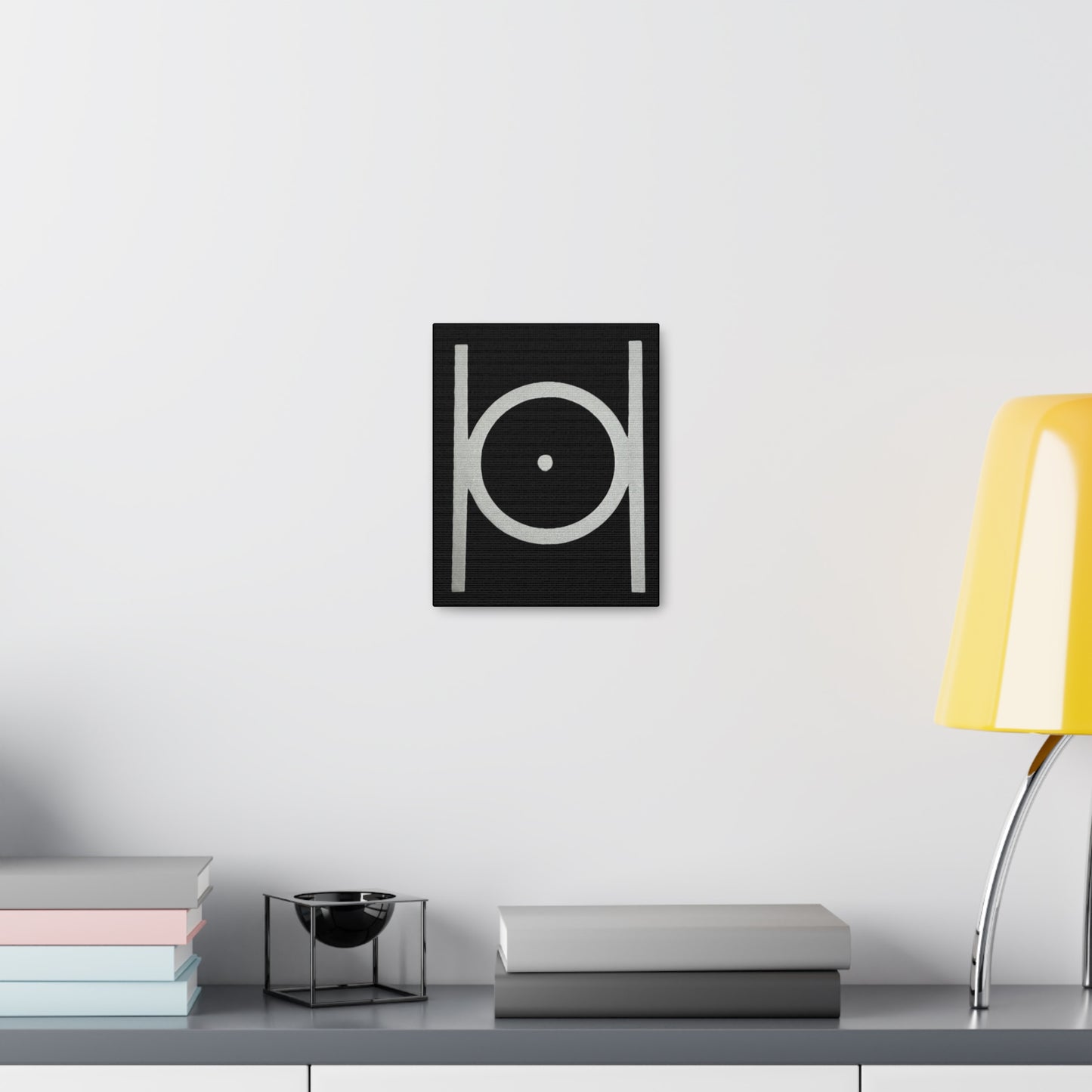 Point in Circle Black Canvas