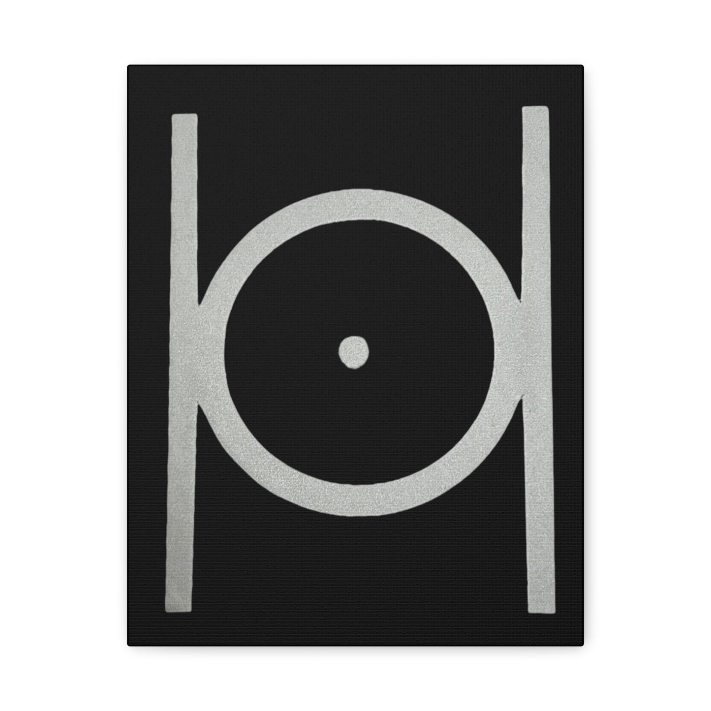 Point in Circle Black Canvas