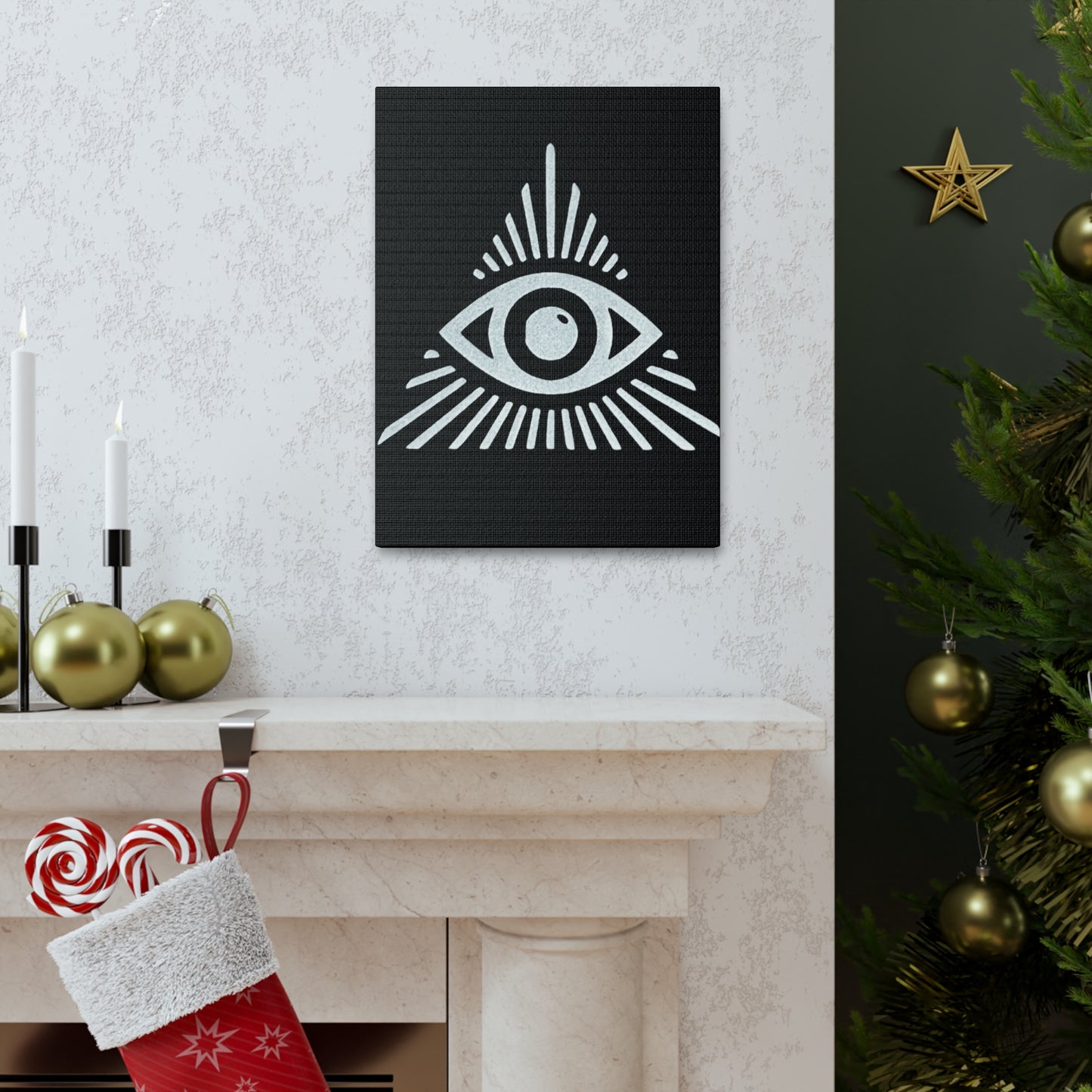 All Seeing Eye Black Canvas