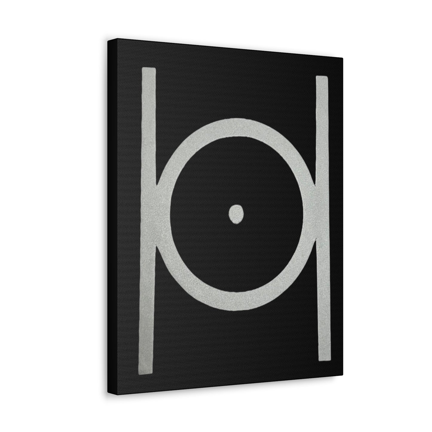 Point in Circle Black Canvas
