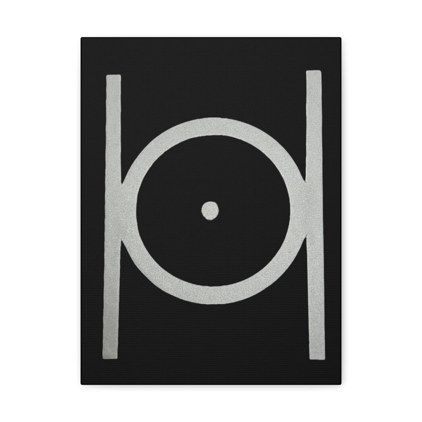 Point in Circle Black Canvas