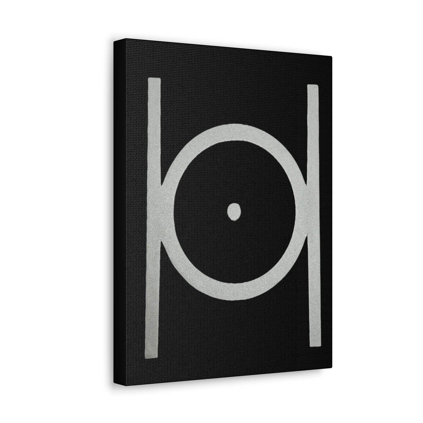 Point in Circle Black Canvas