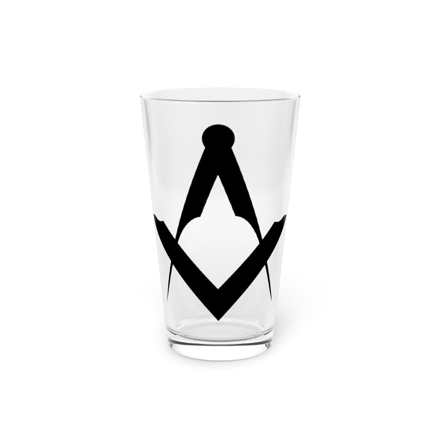 Euro Square and Compasses Pint Glass, 16oz