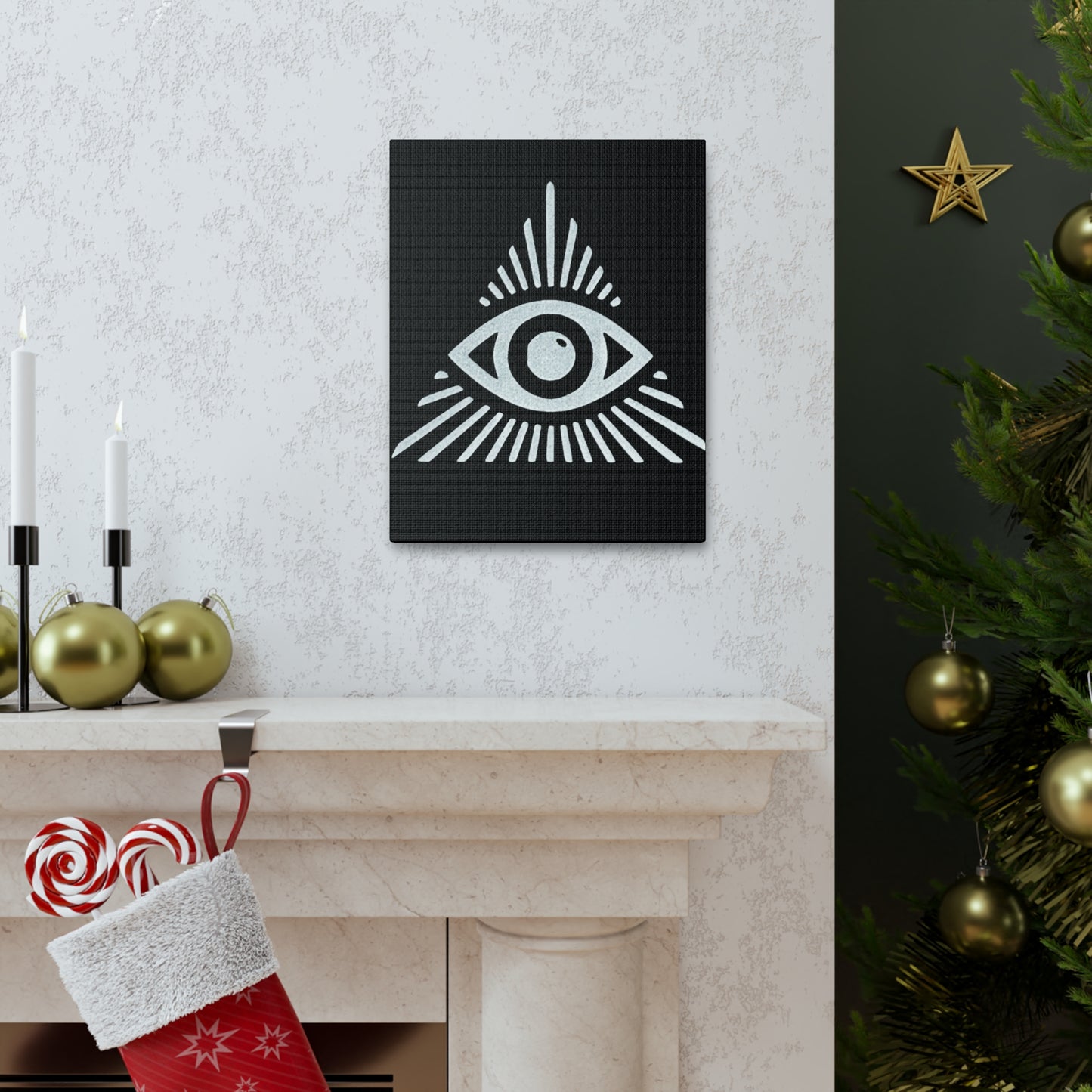 All Seeing Eye Black Canvas
