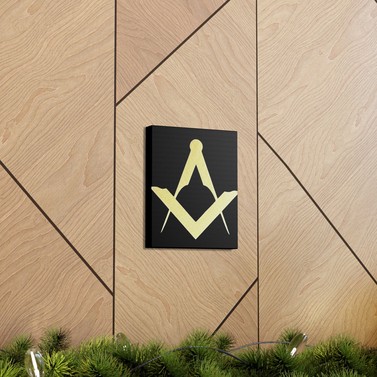 Euro Square and Compasses Black Canvas
