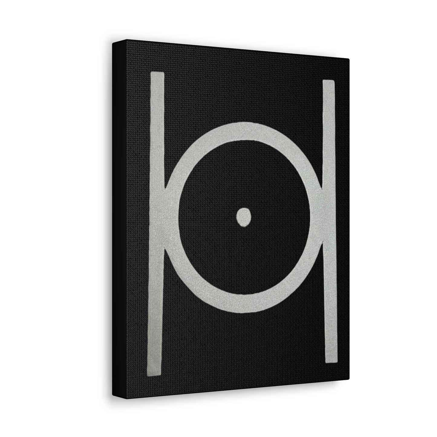 Point in Circle Black Canvas