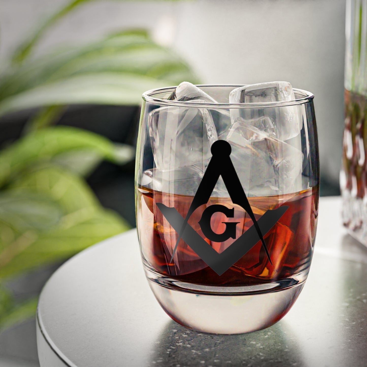 Square and Compasses Whiskey Glass