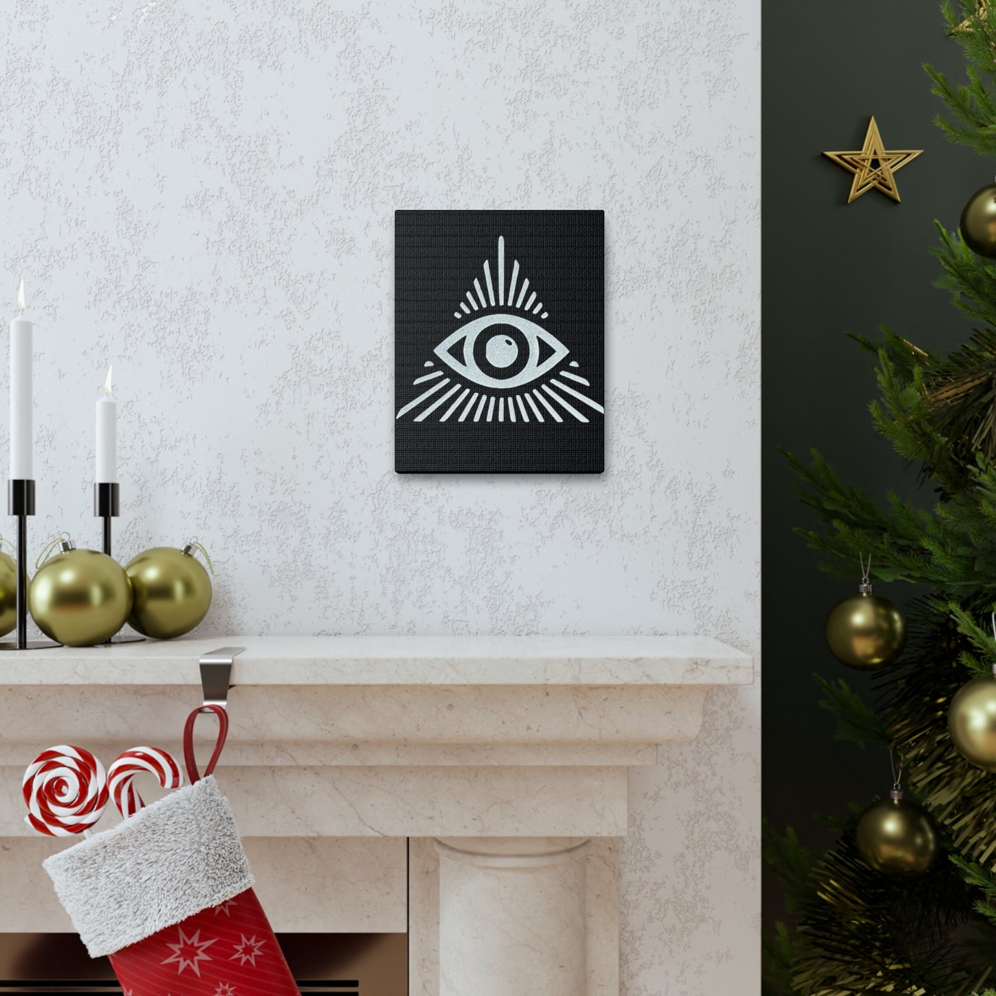 All Seeing Eye Black Canvas