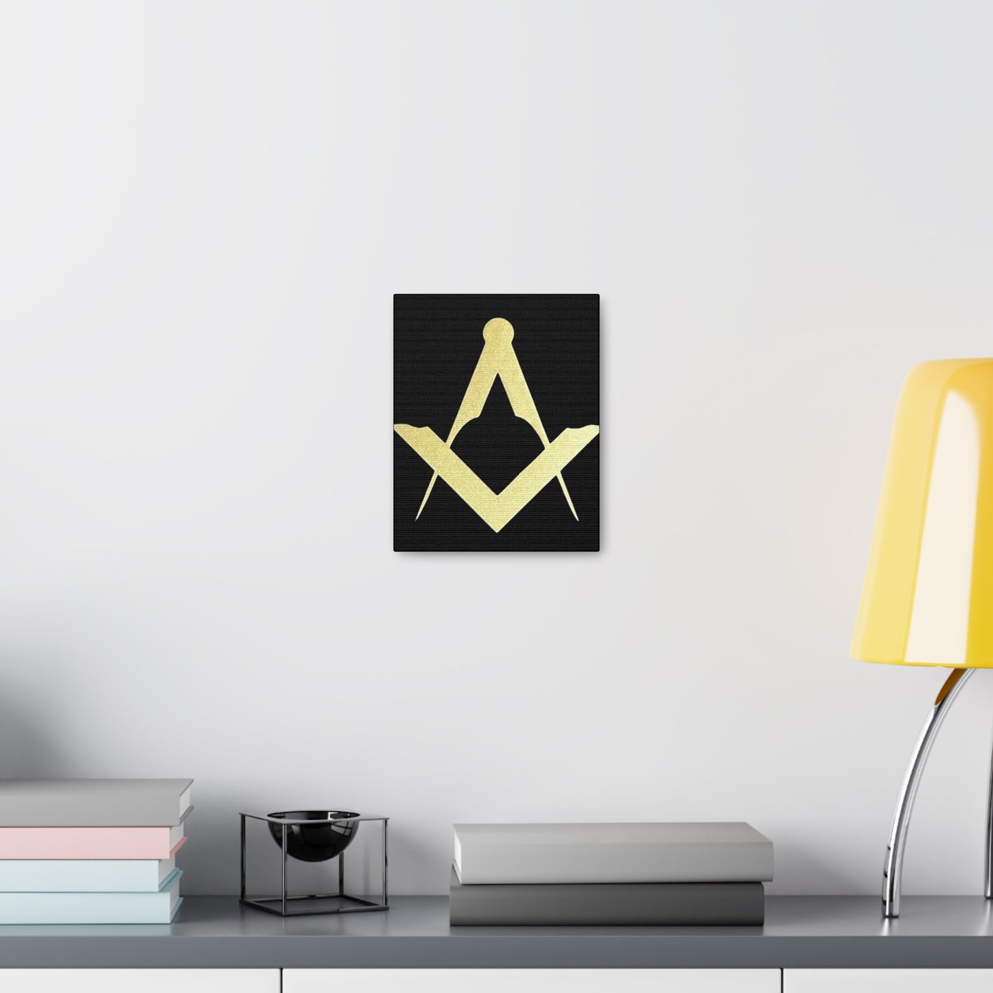 Euro Square and Compasses Black Canvas