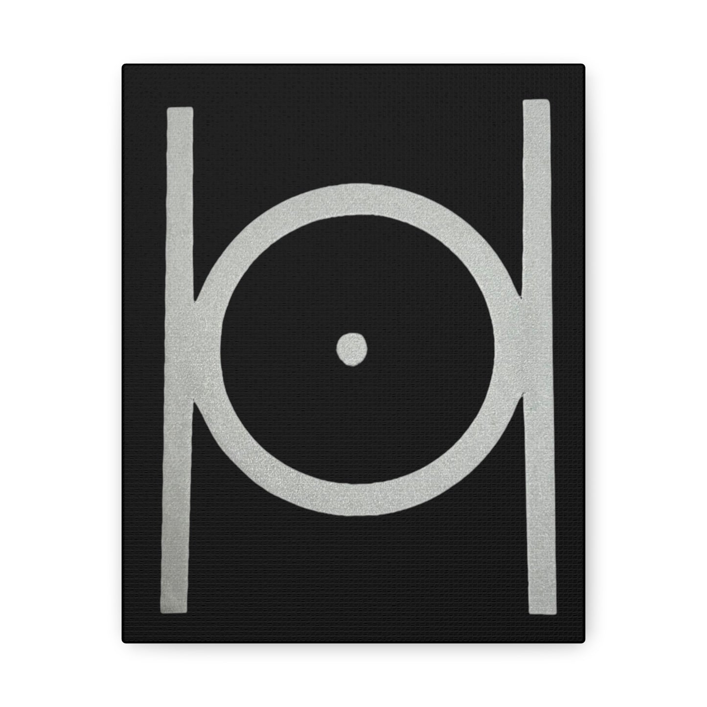 Point in Circle Black Canvas