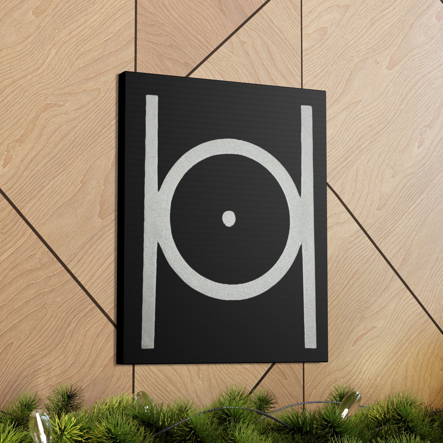 Point in Circle Black Canvas