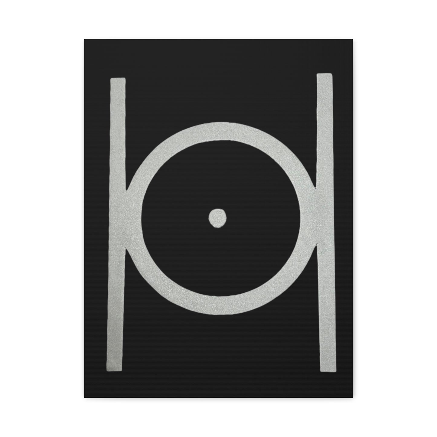 Point in Circle Black Canvas