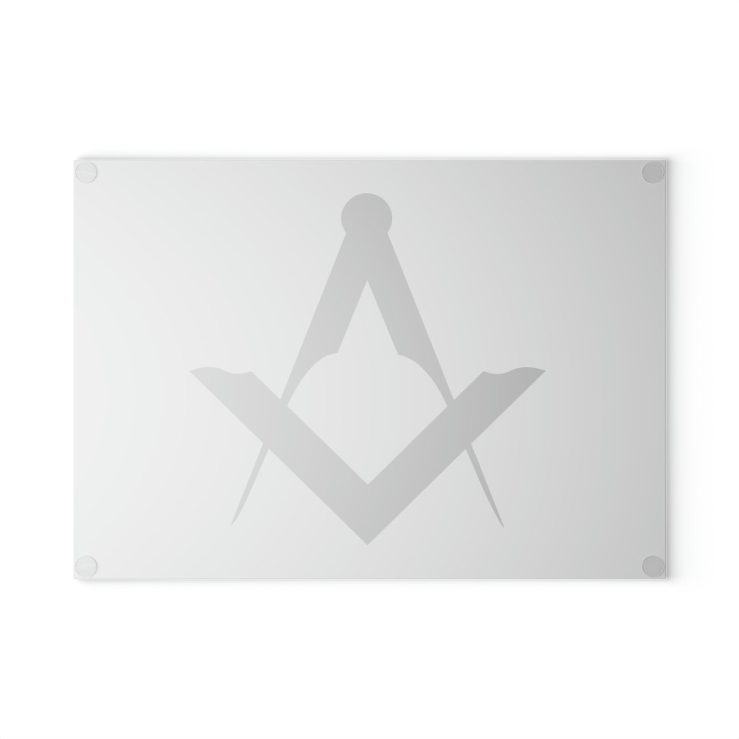 Euro Square and Compasses Glass Cutting Board