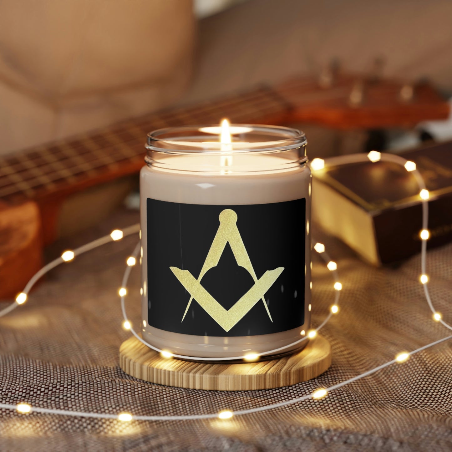 Euro Square and Compasses Scented Soy Candle, 9oz