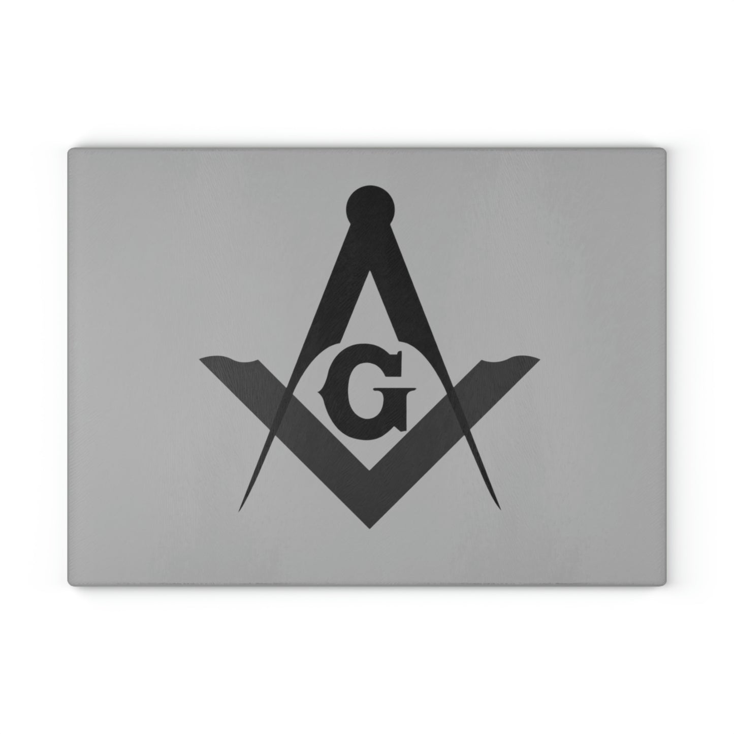 Square and Compasses Glass Cutting Board