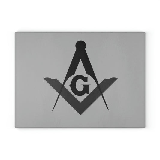 Square and Compasses Glass Cutting Board
