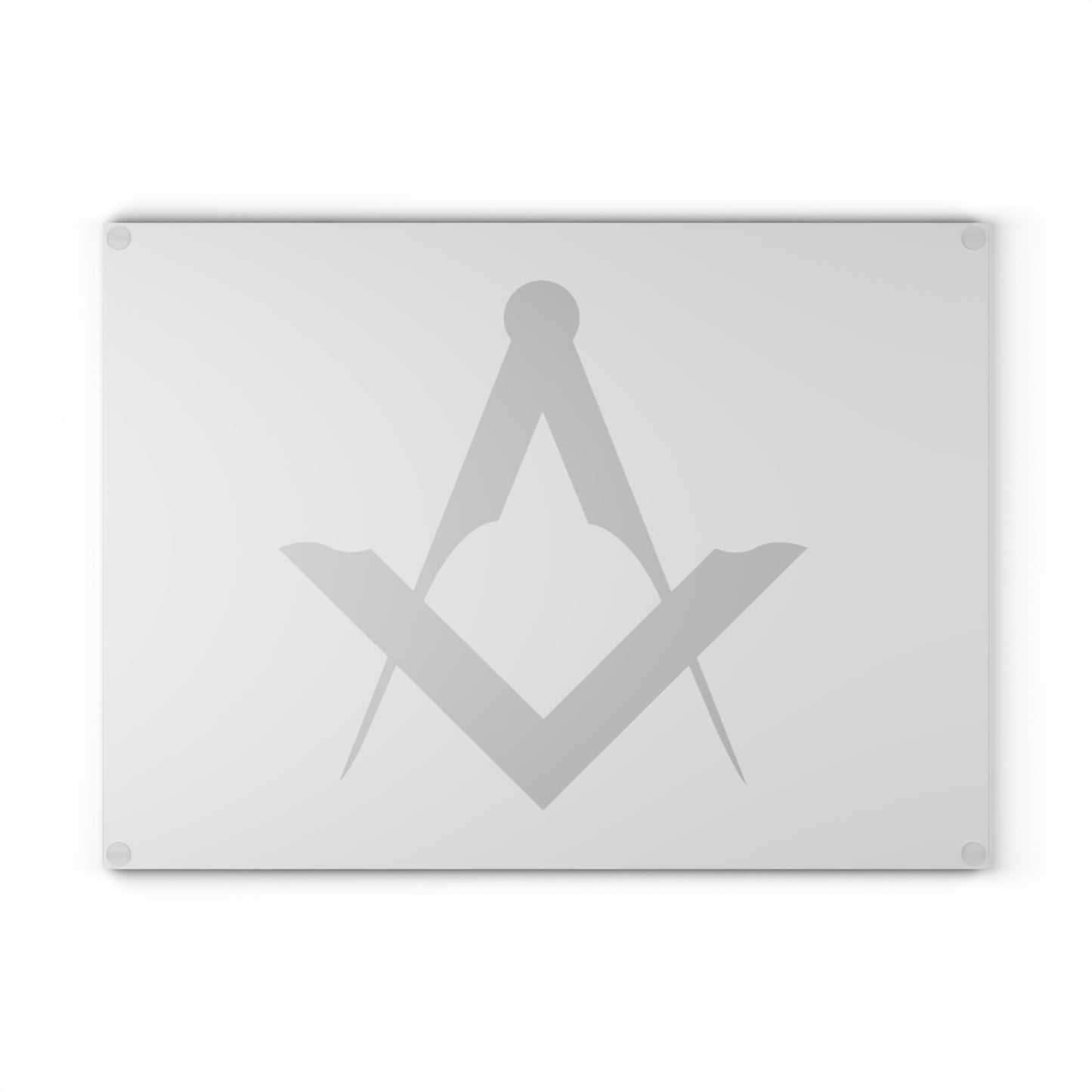 Euro Square and Compasses Glass Cutting Board