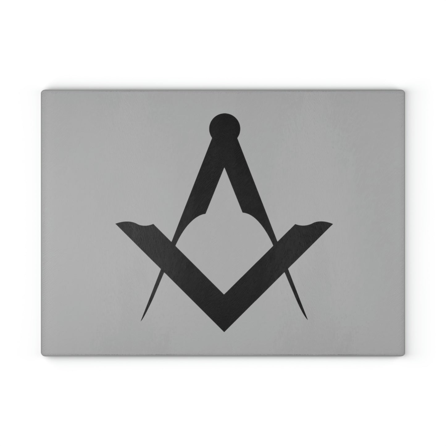 Euro Square and Compasses Glass Cutting Board