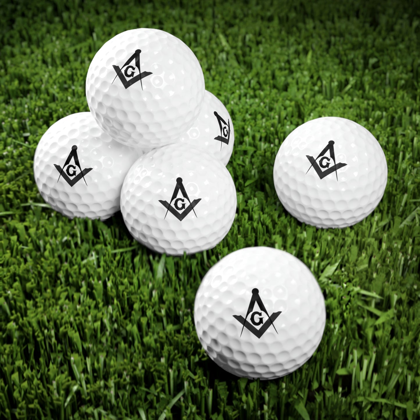 Square and Compasses Golf Balls, 6pcs