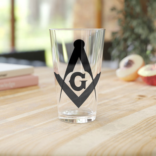 Square and Compasses Pint Glass, 16oz