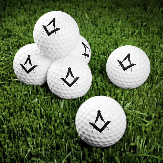 Euro Square and Compasses Golf Balls, 6pcs