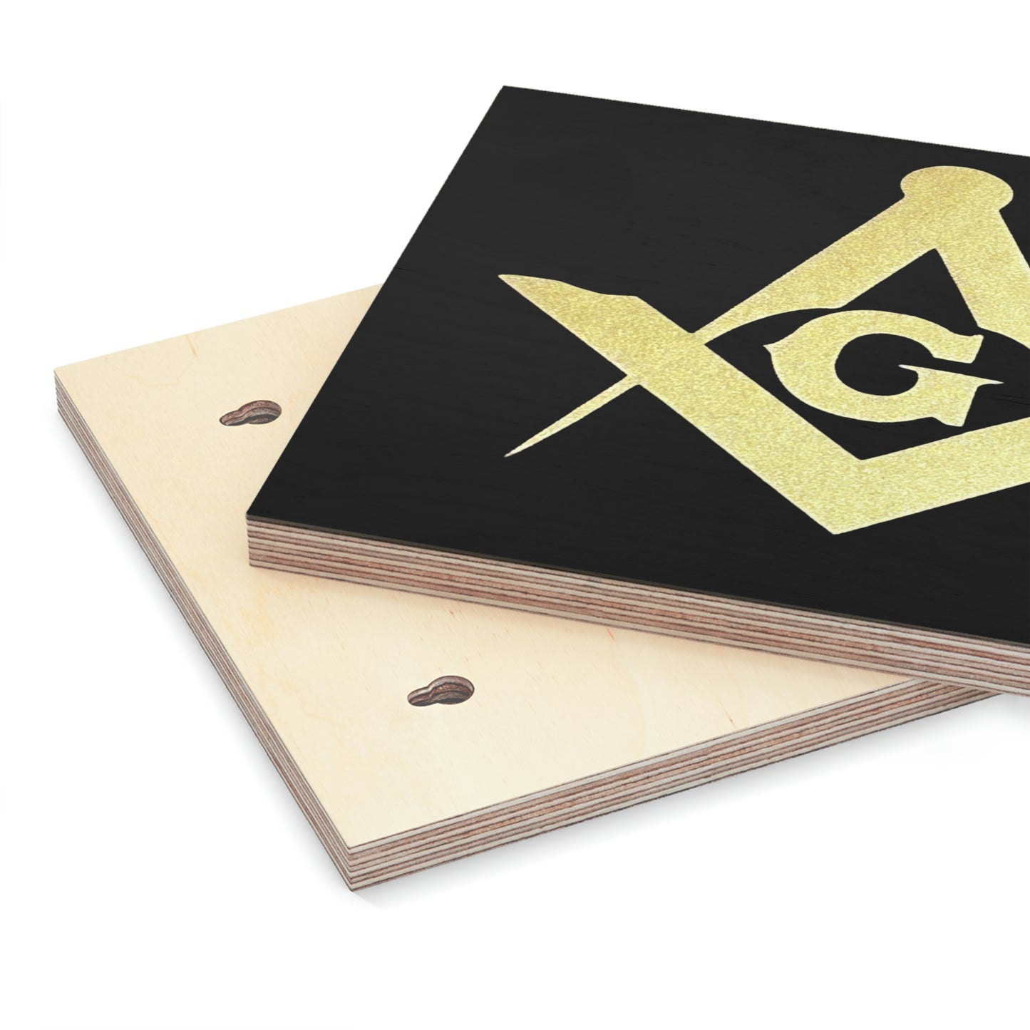 Square and Compasses Wood Canvas