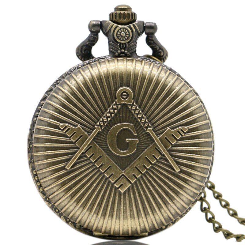Bronze Square and Compasses Pocket Watch