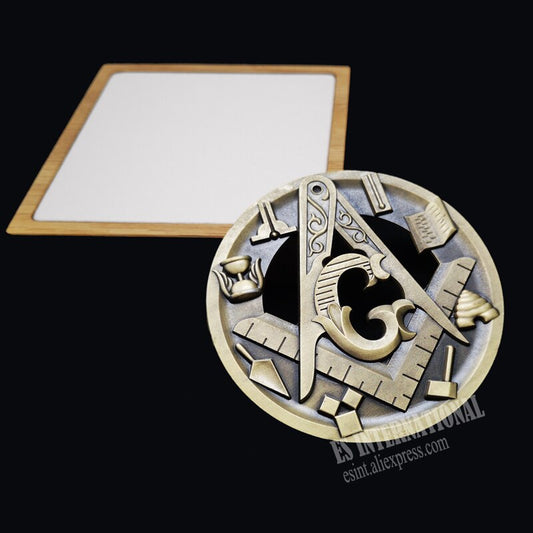 3D Masonic Car Emblem Square and Compasses